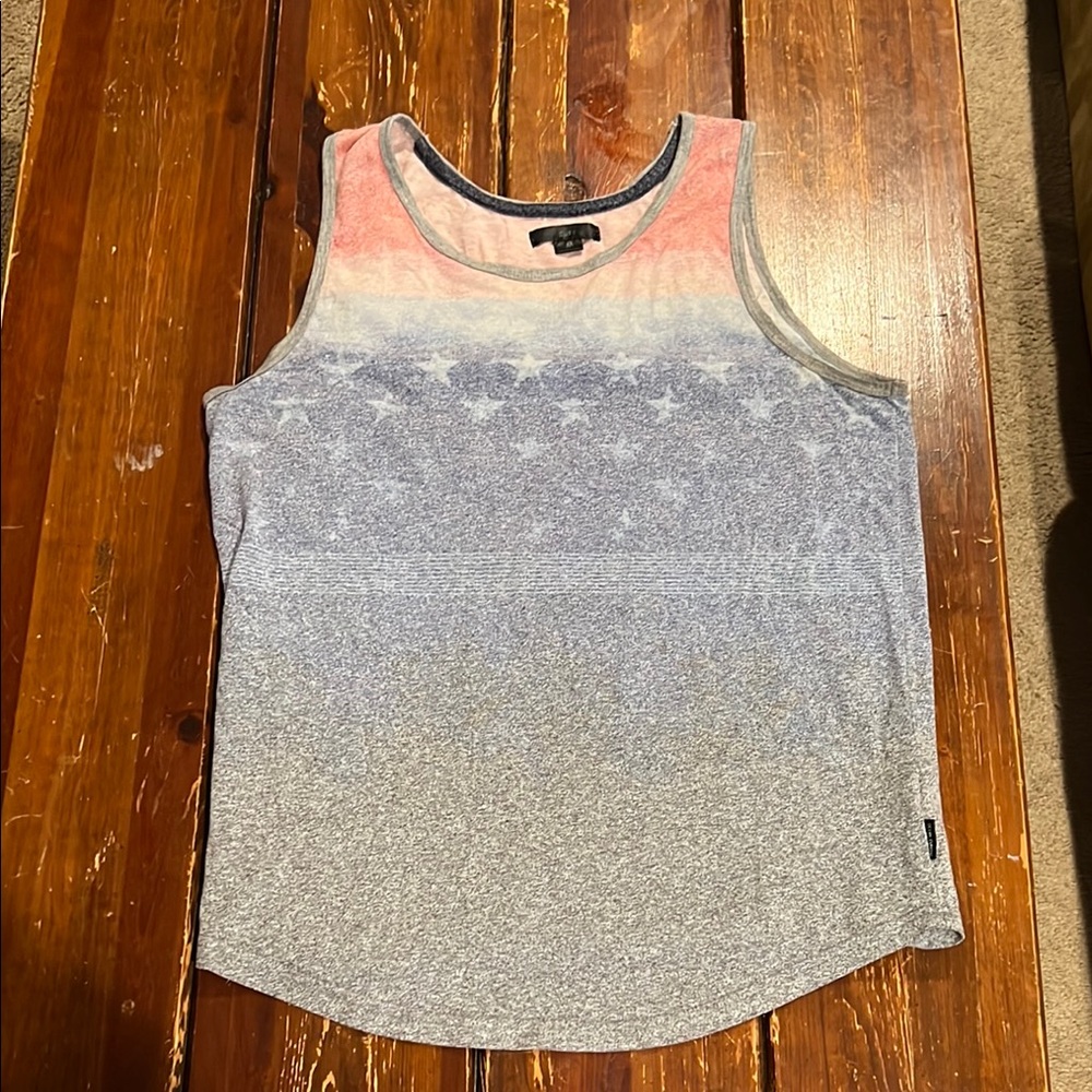 Ocean Current Red, White, and Blue Sleeveless Tank Top
